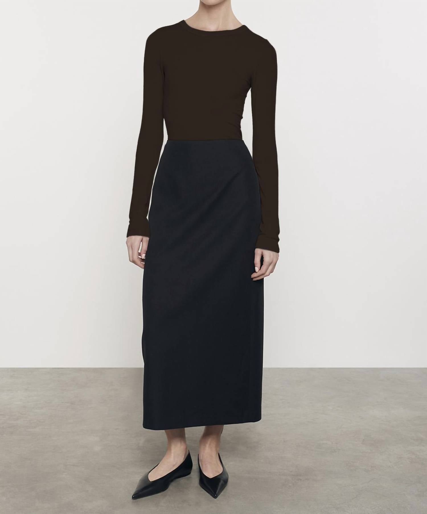 Enza Costa - SILK KNIT LONG SLEEVE CREW TEE