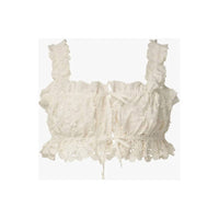WE WORE WHAT Double Tie Top in beige - women's tank top - alternate view
