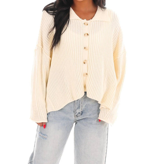 She + Sky - Collared Comfort Cardigan