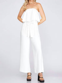 She + Sky - Strapless Ruffle Top Jumpsuit