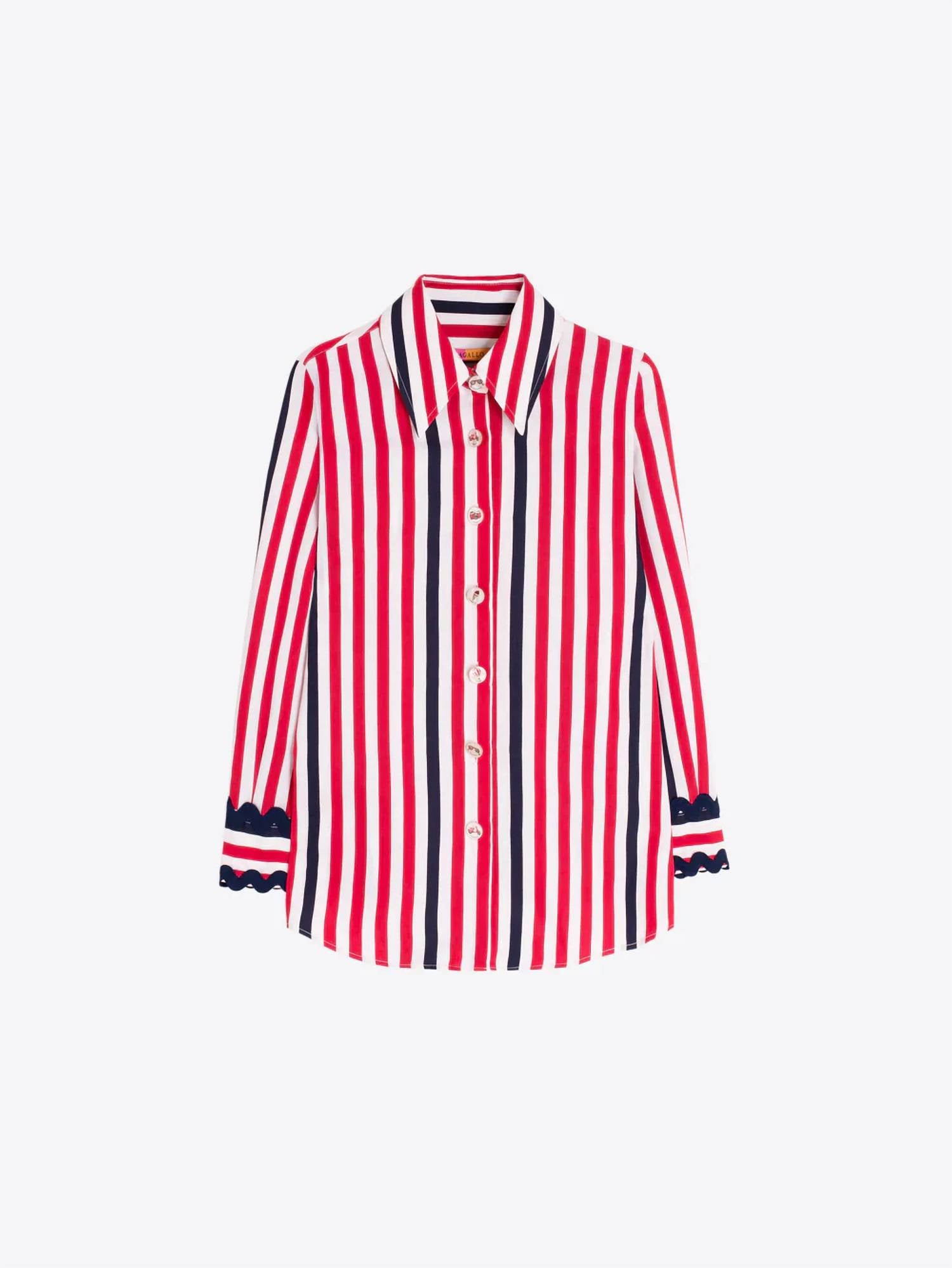 Vilagallo - Striped Shirt With Wavy Cuffs