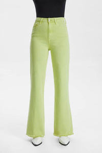 Bayeas Stella High Rise Wide Leg Jeans in pistachio - women's jeans