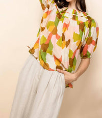Thml - Krista Abstract Multi Color Short Sleeve Top