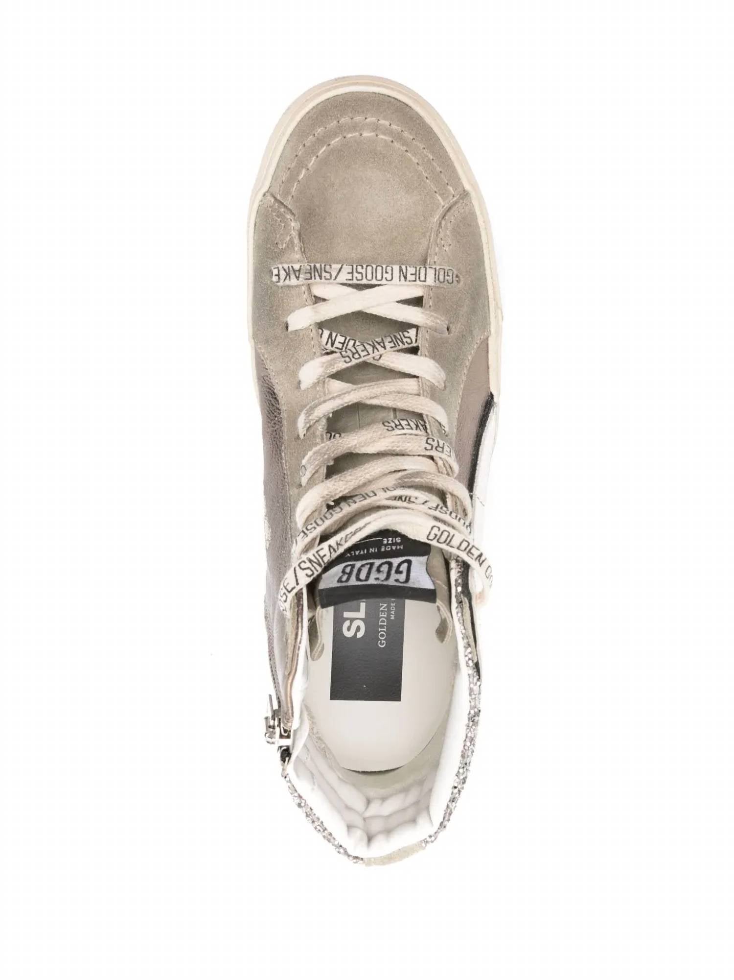 Golden Goose - Women's Slide Glitter Leather Sneakers