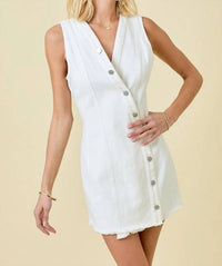 Day + Moon - Denim Button Mini Dress