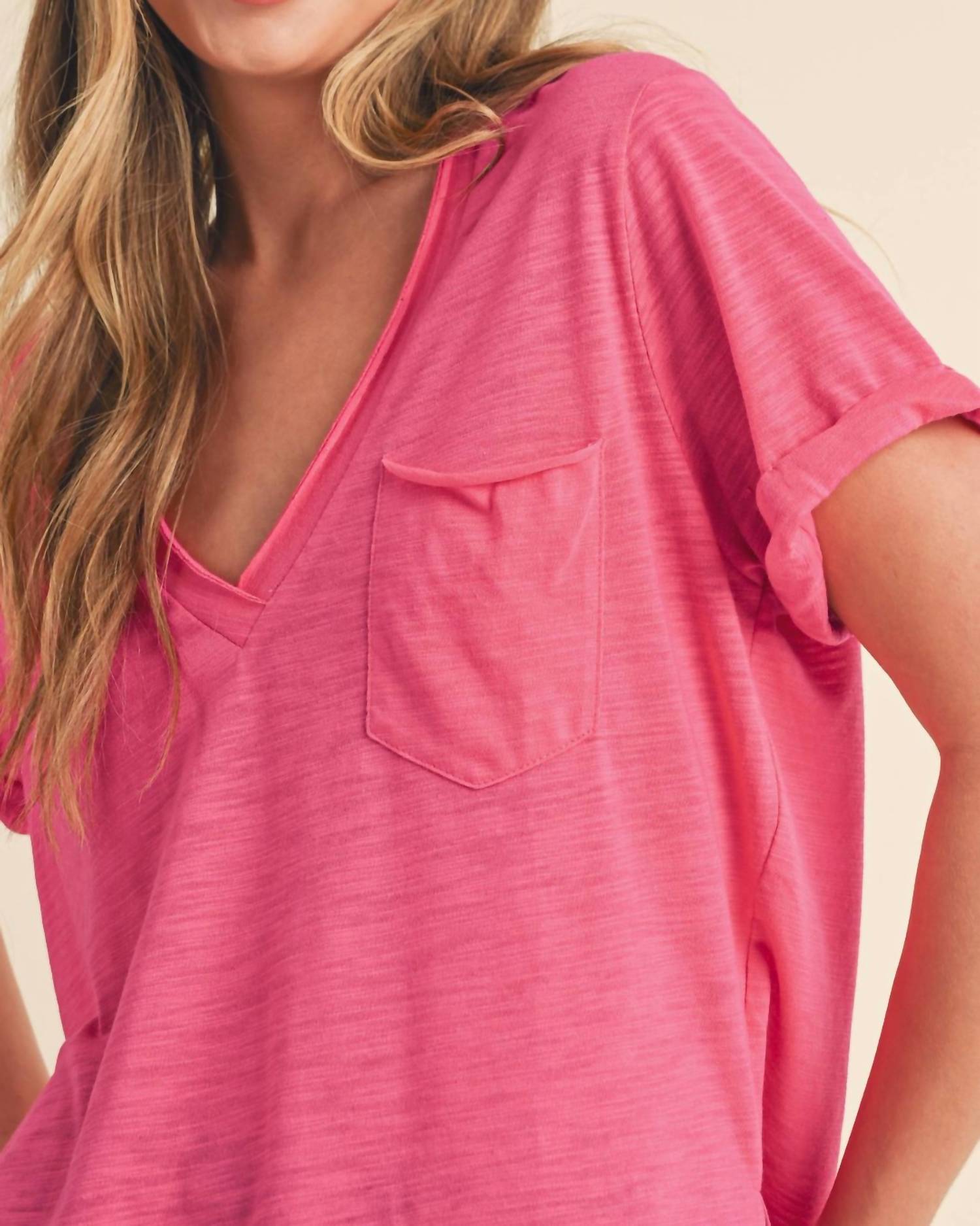 Aemi + Co - Zoie V-neck Short Sleeve Top