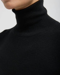 Tibi Featherweight Ribbed Turtleneck Top in black - women's sweater - view 4