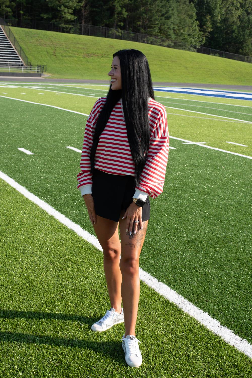 Miou Muse - Women's Stripe Knit Pullover