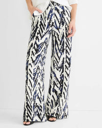 Nic + Zoe - Crosshatch Linen Wide Leg Pants