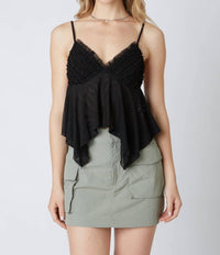 Cotton Candy La - Asymmetrical Mesh Top