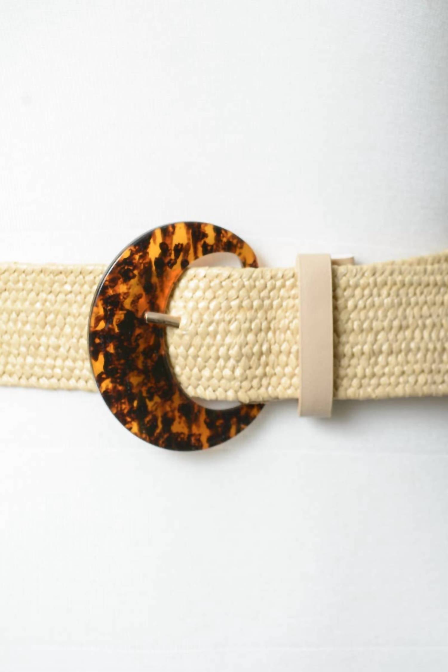 Leto - Women's Basketweave Stretch Cinch Belt