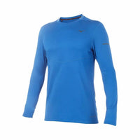 MIZUNO Men's Breath Thermo Long Sleeve Top in olympian blue - men's shirt