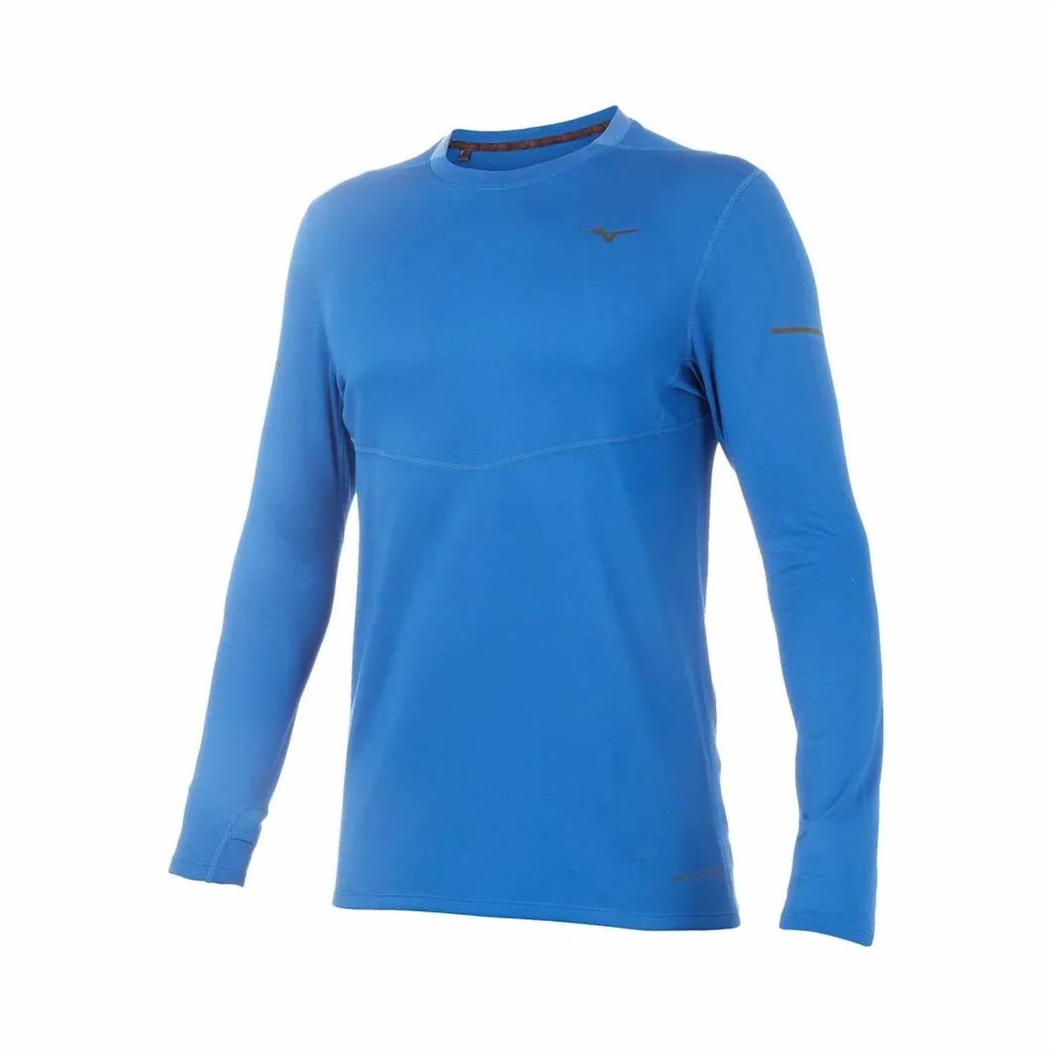 MIZUNO Men's Breath Thermo Long Sleeve Top in olympian blue - men's shirt