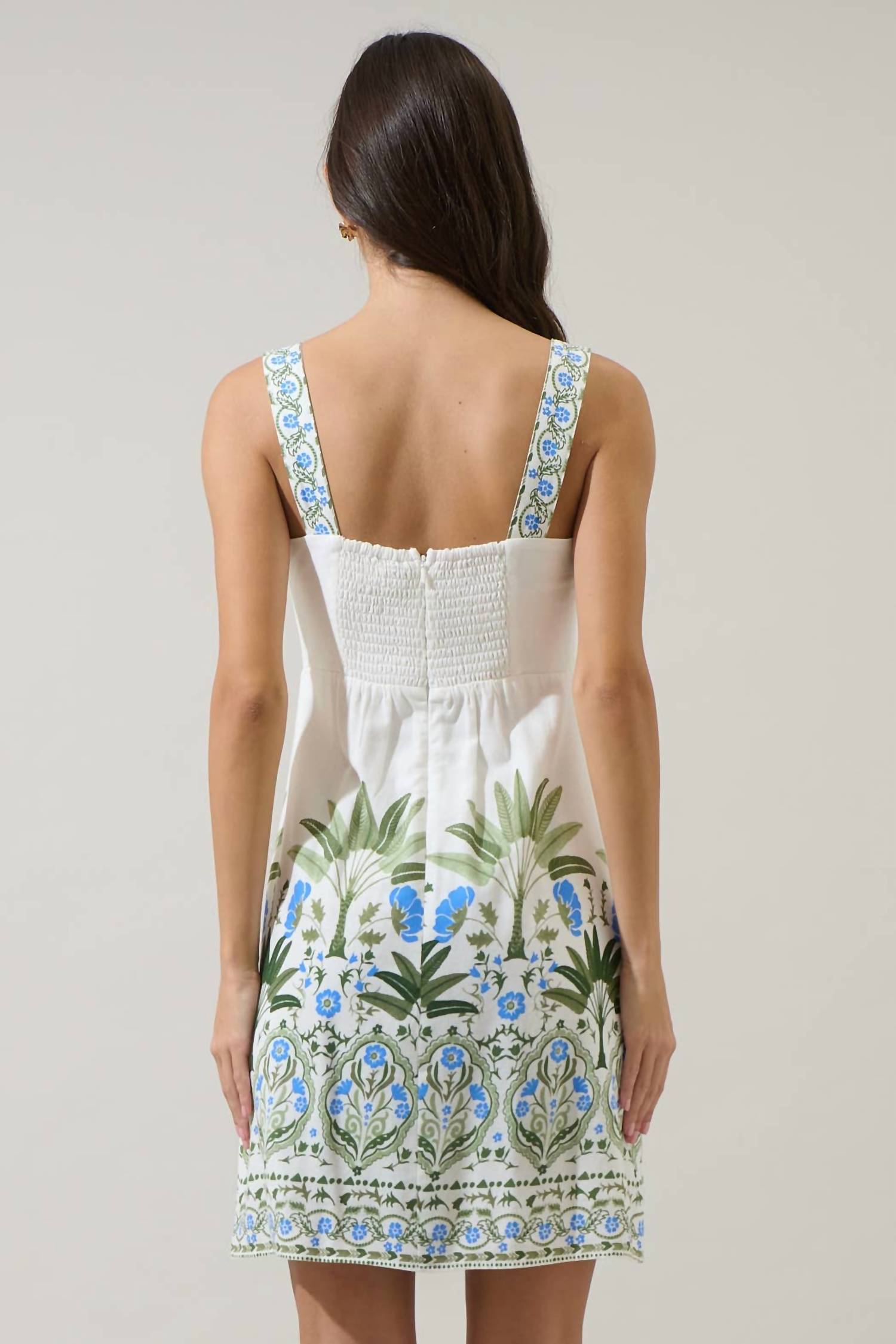 SUGARLIPS Senara Floral Sally Mini Dress in white multi - women's dress - alternate view