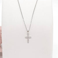 White Label - Women's Cubic Zirconia Cross Necklace