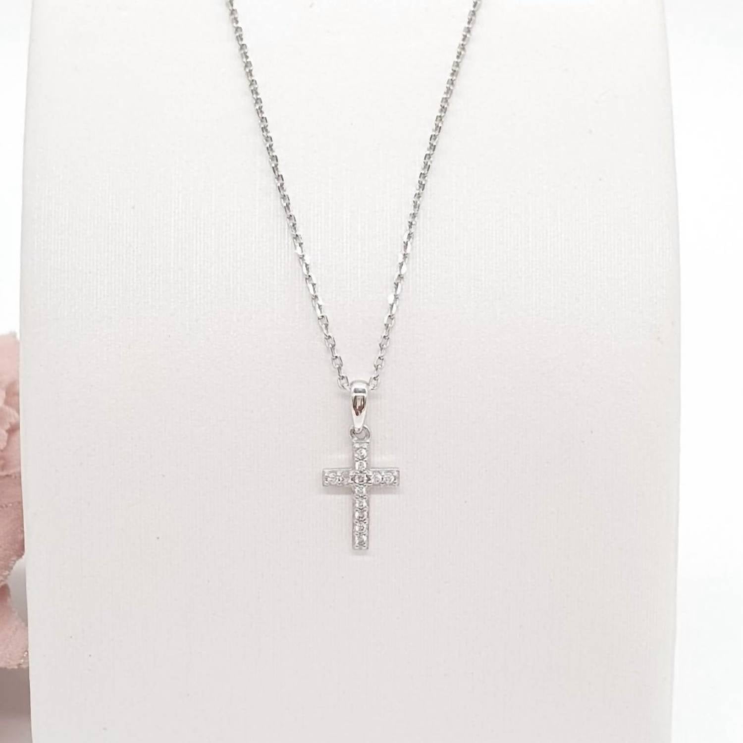 White Label - Women's Cubic Zirconia Cross Necklace