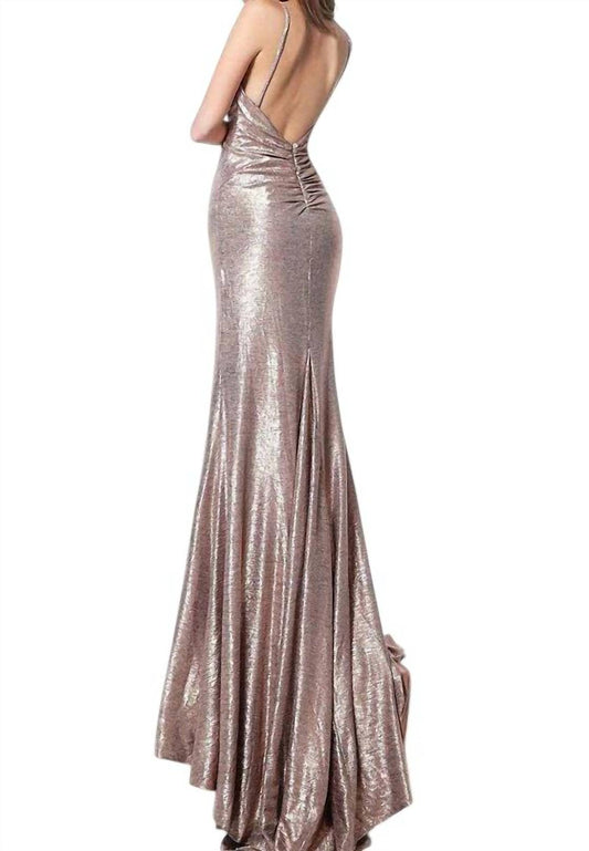 Jovani - Metallic Shimmer Gown