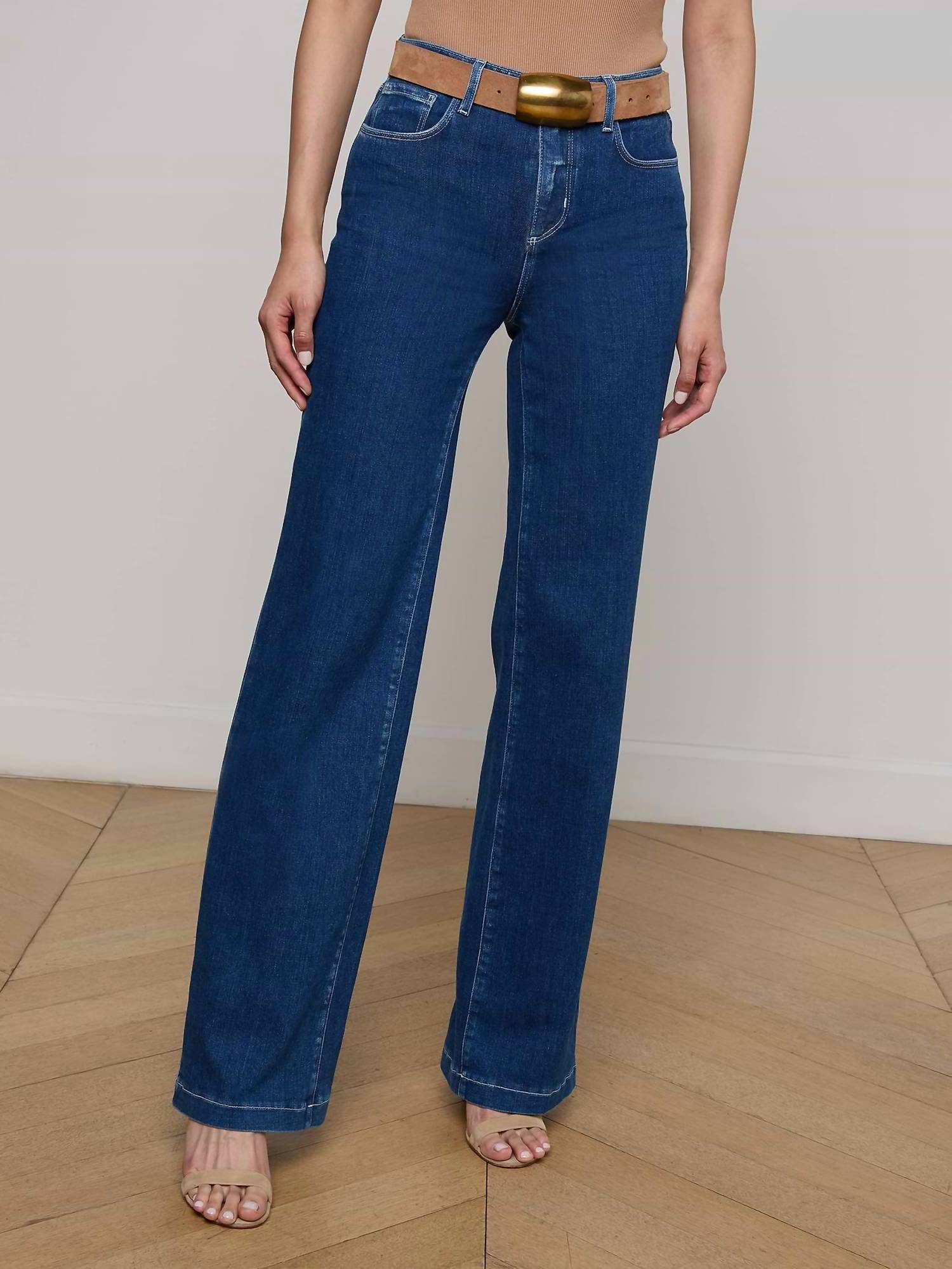 L'Agence - Clayton High Rise Wide Leg Jeans