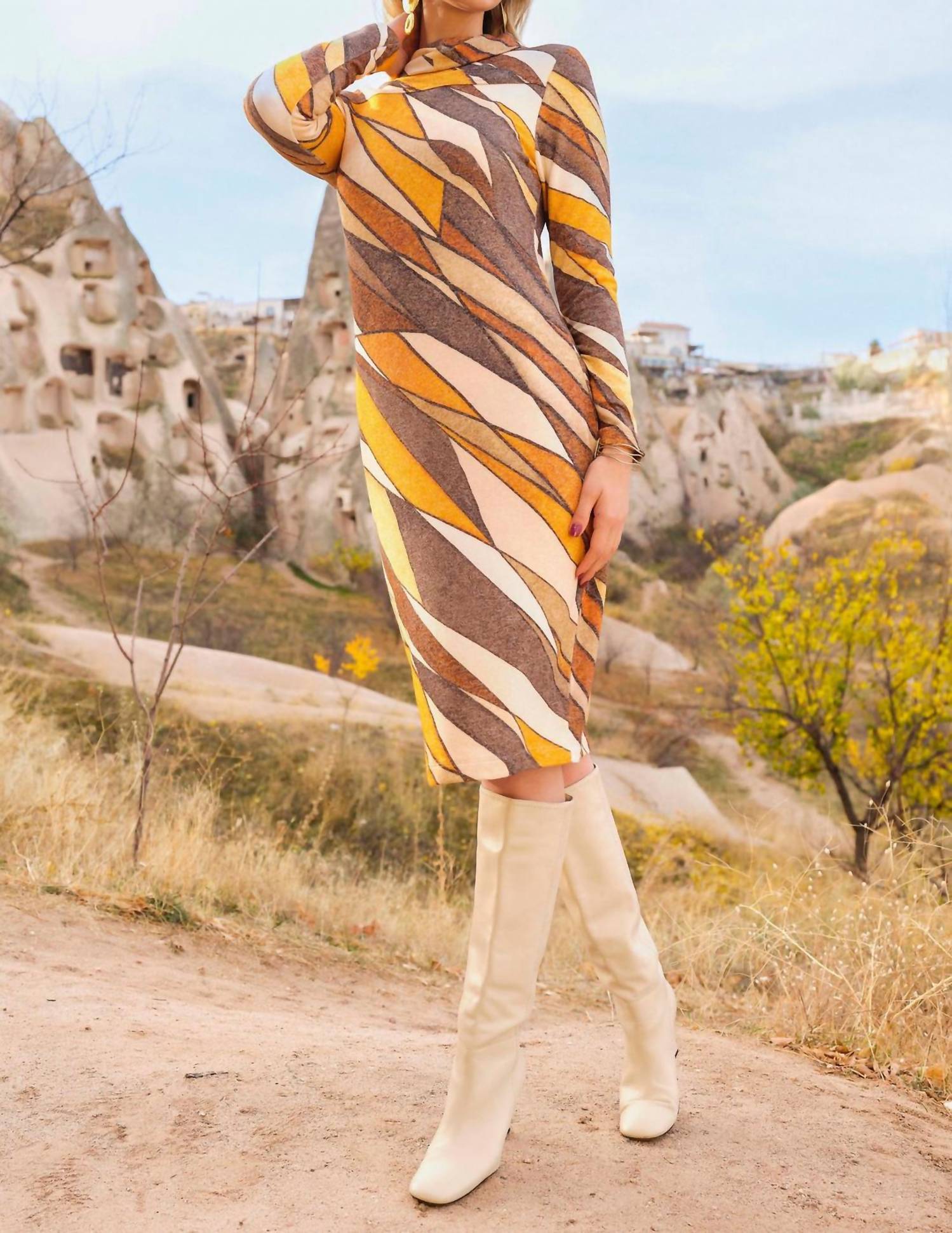 Dolcezza - Cowl Neck Midi Dress