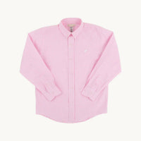 The Beaufort Bonnet Company Dean's List Dress Shirt in pink greenbrier gingham - kids' shirt - alternate view