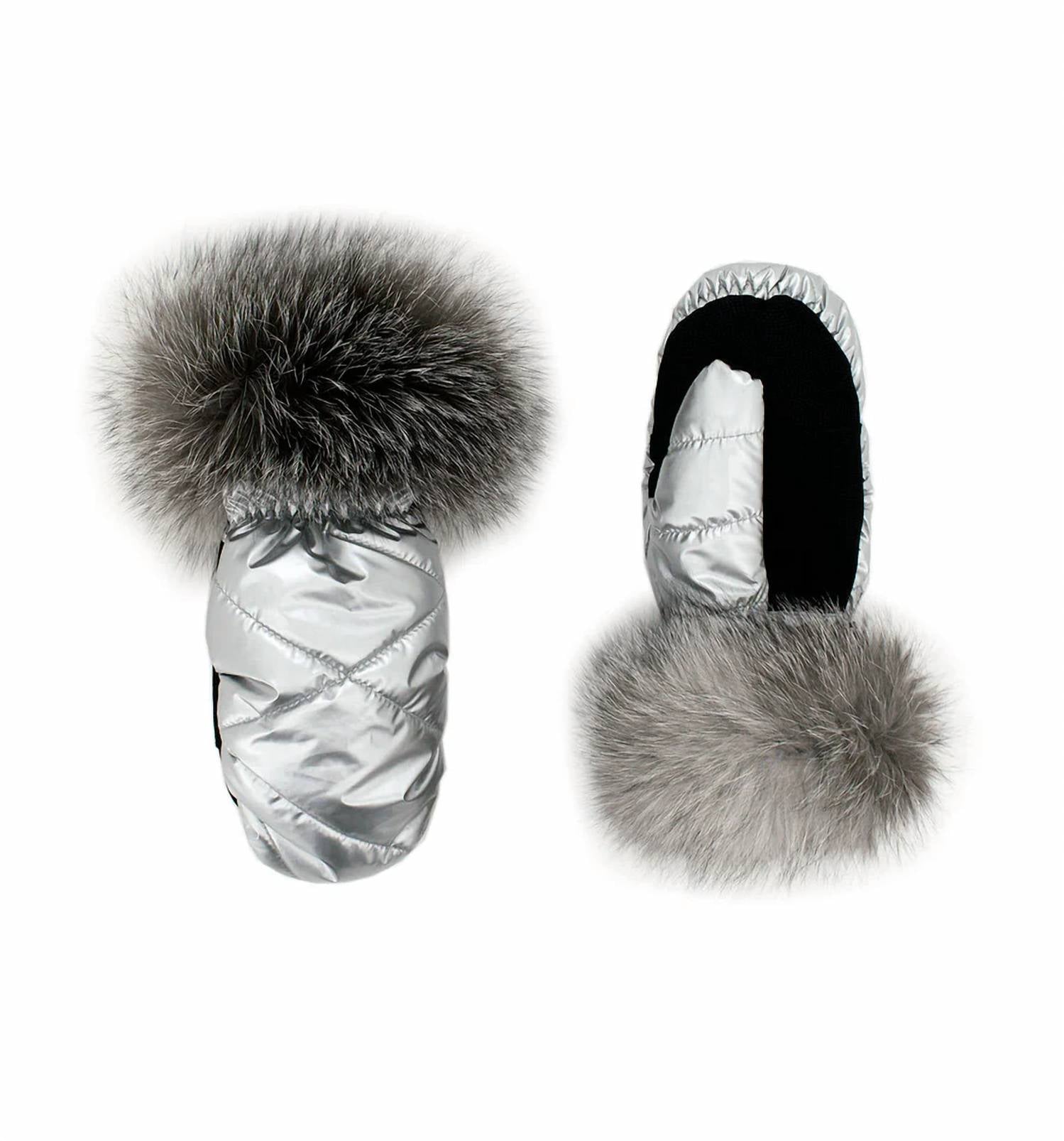 Mitchie'S Matchings - Women's Leather Mittens With Fur Trim