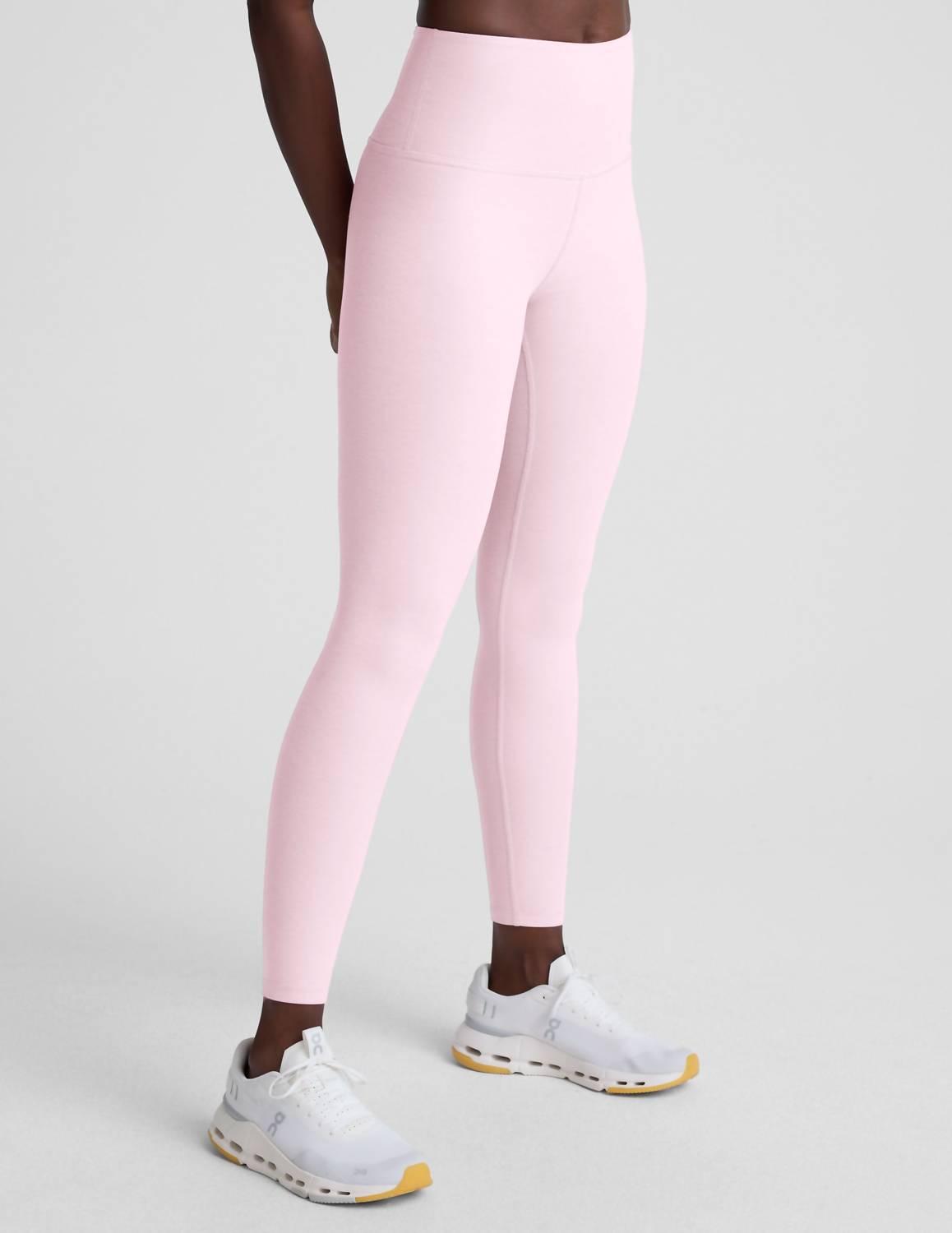BEYOND YOGA Spacedye High Waisted Legging in frosty pink heather - women's pants - detail view