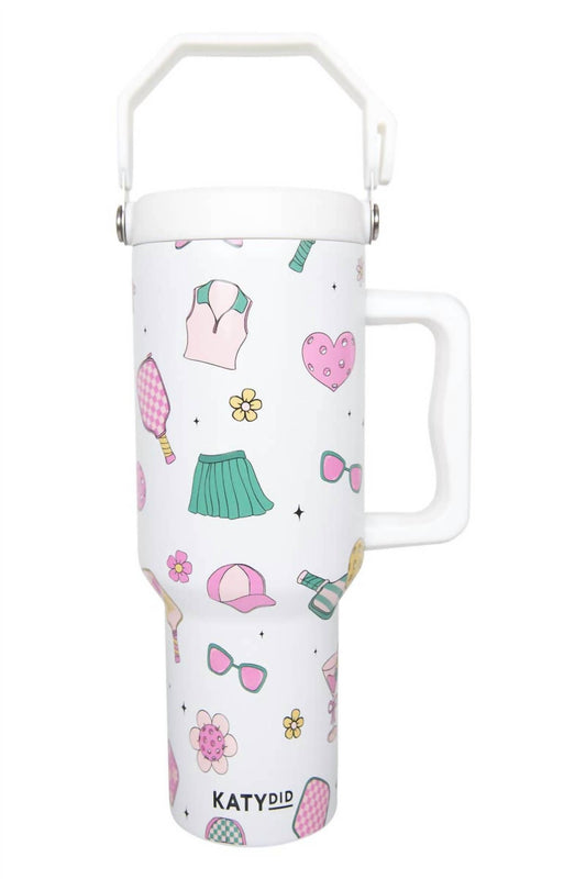 Katydid - Pickleball Icons Girly Printed Stainless Steel Tumbler