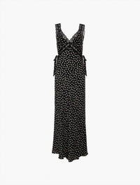 Rumored - Dolly Ditsy Dot Lace Trim Midi Dress