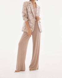 Joseph Ribkoff - Rhinestone Embellished V-neck Satin Top