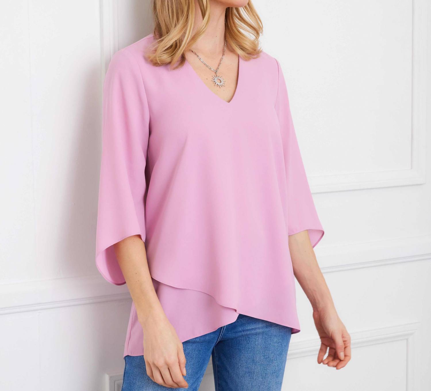 Karen Kane - Bracelet Sleeve Asymmetric Top