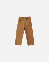Rylee + Cru Relaxed Cargo Pant in golden - kids' joggers - detail view