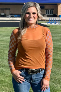 Sterling Kreek - Check Mesh Long Sleeve Top