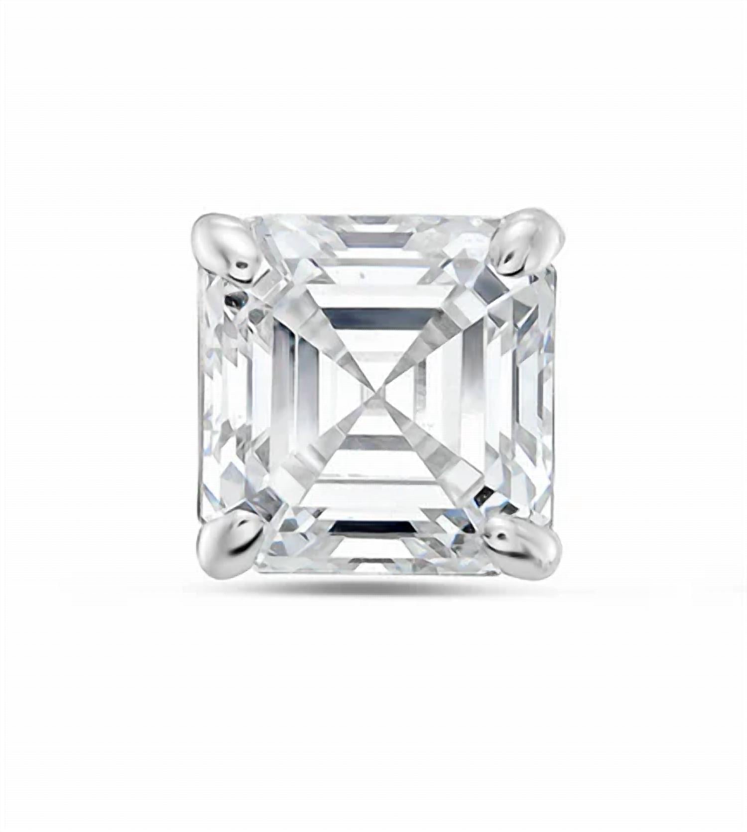Diana M Jewels - 6.00 Cts Lab Grown Asscher Cut Stud Earrings