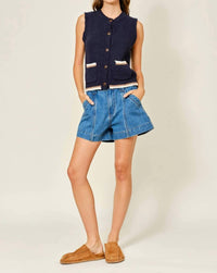 Aaron & Amber - Elliot High Waist Jean Shorts