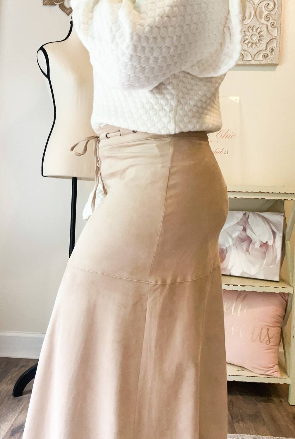 Mustard Seed - Faux Suede Flare Skirt