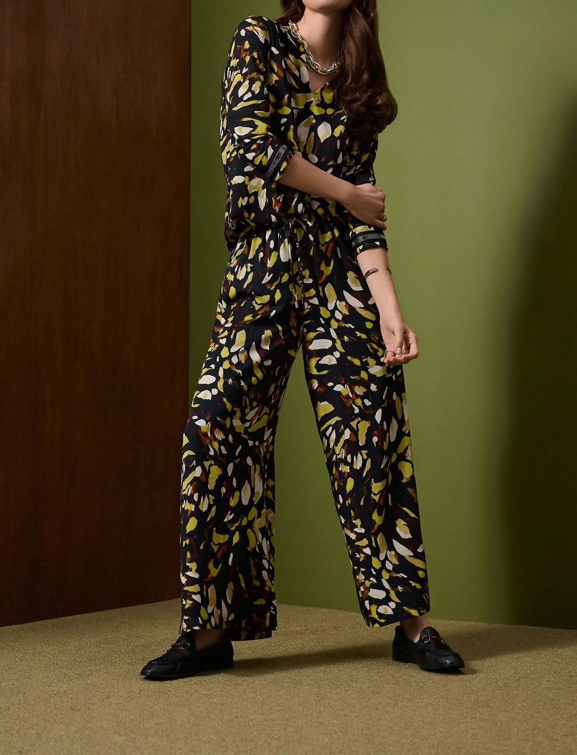 Joseph Ribkoff - Animal Print Wide Leg Pants