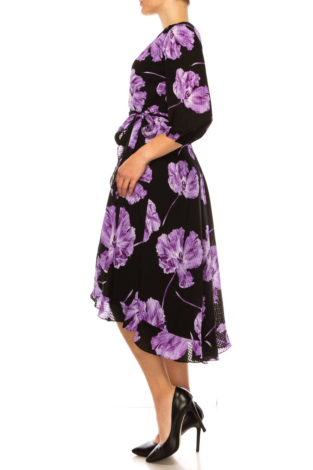 Maison Tara - Faux Wrap Floral Midi Dress