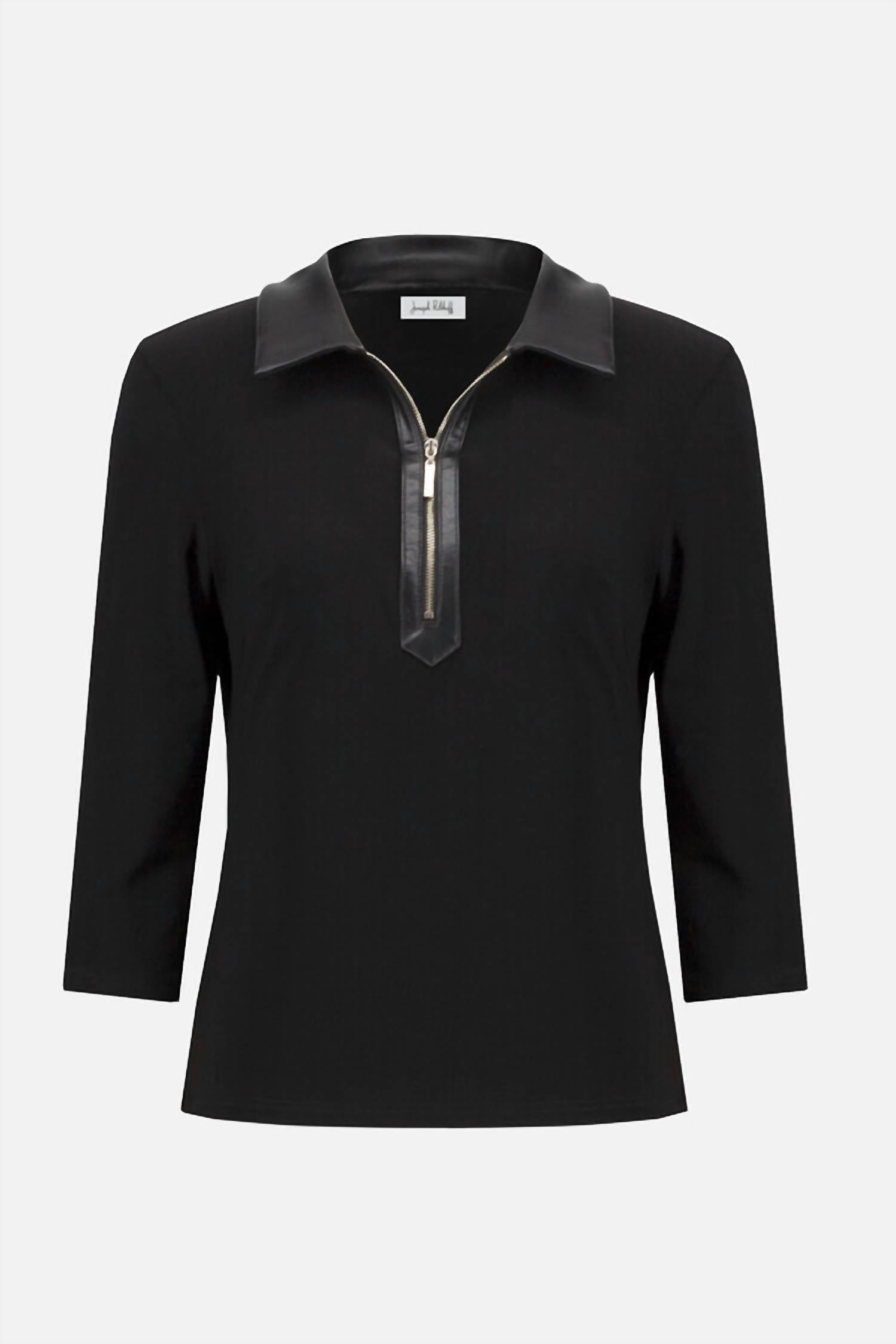 Joseph Ribkoff - Women's Zip Front Faux Collared Top