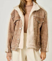 Mystree - Denim Mixed Sherpa Jacket