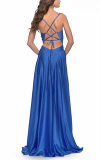 La Femme - Satin A-Line Dress