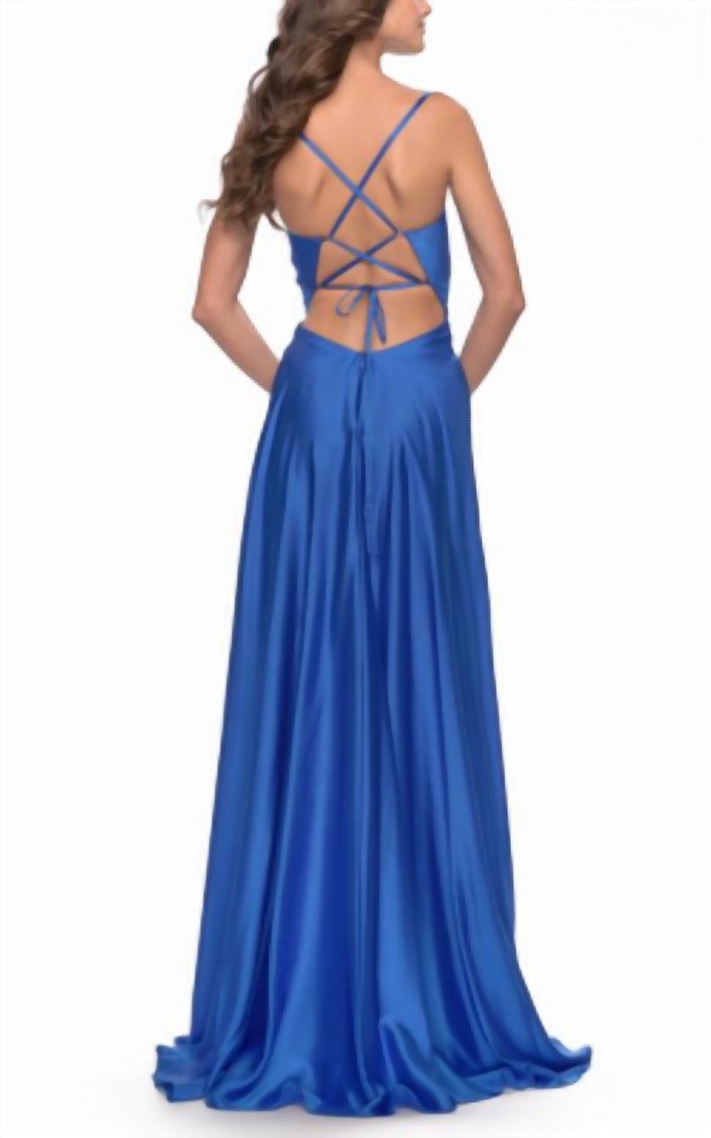 La Femme - Satin A-Line Dress