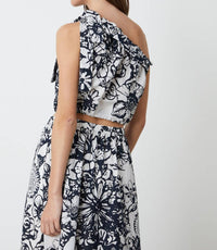 Velvet By Graham & Spencer - Camilla Clementine Print One Shoulder Top