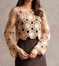 Storia - Flower Power Crochet Sweater