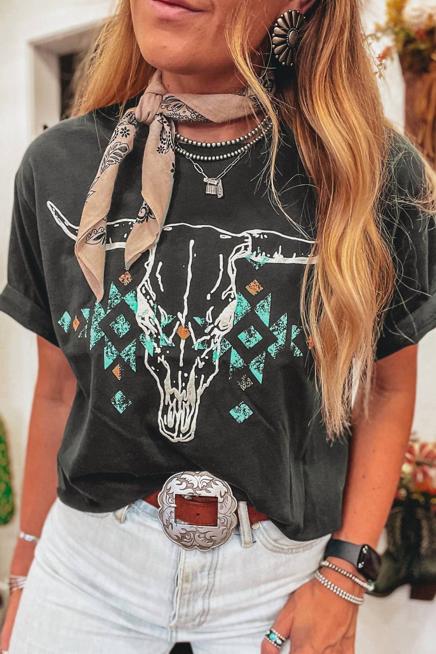 1 The Woman - Aztec Western Graphic T Shirt