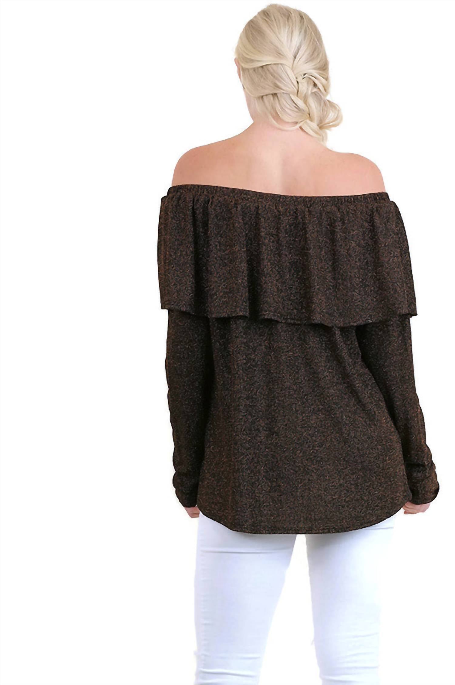 Umgee - Metallic Ruffled Tunic - PLUS