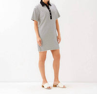 Karen Kane - Stripe Short Sleeve Polo Dress