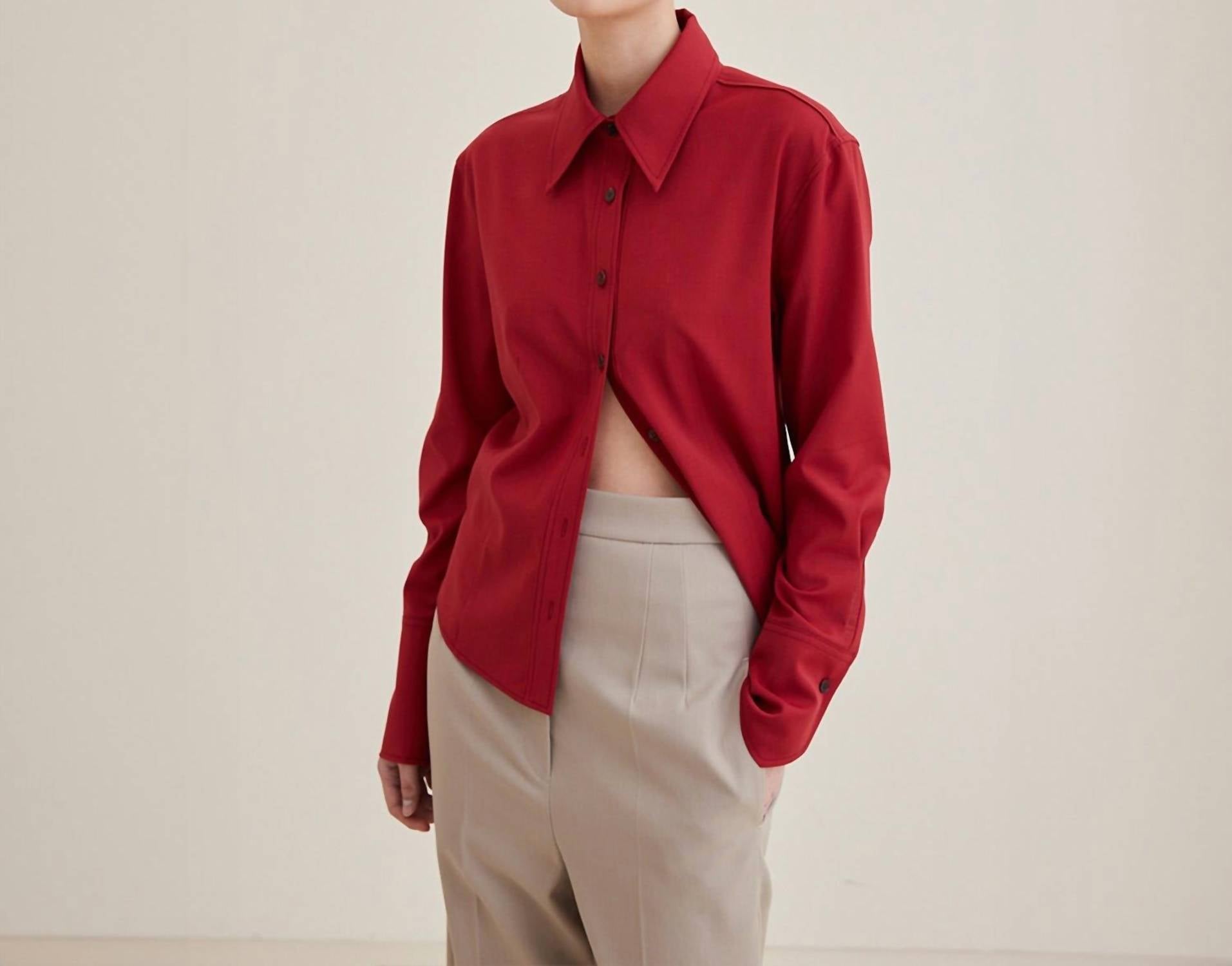 Hagahi - Classic Stitch Detail Virgin Wool Shirt