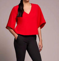 Tribal - Signature Crepe Flutter Sleeve V Neck Blouse
