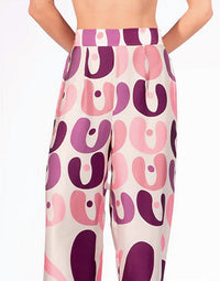 ADRIANA DEGREAS Bold Floral Wide Leg Pants in unique - women's pants - detail view