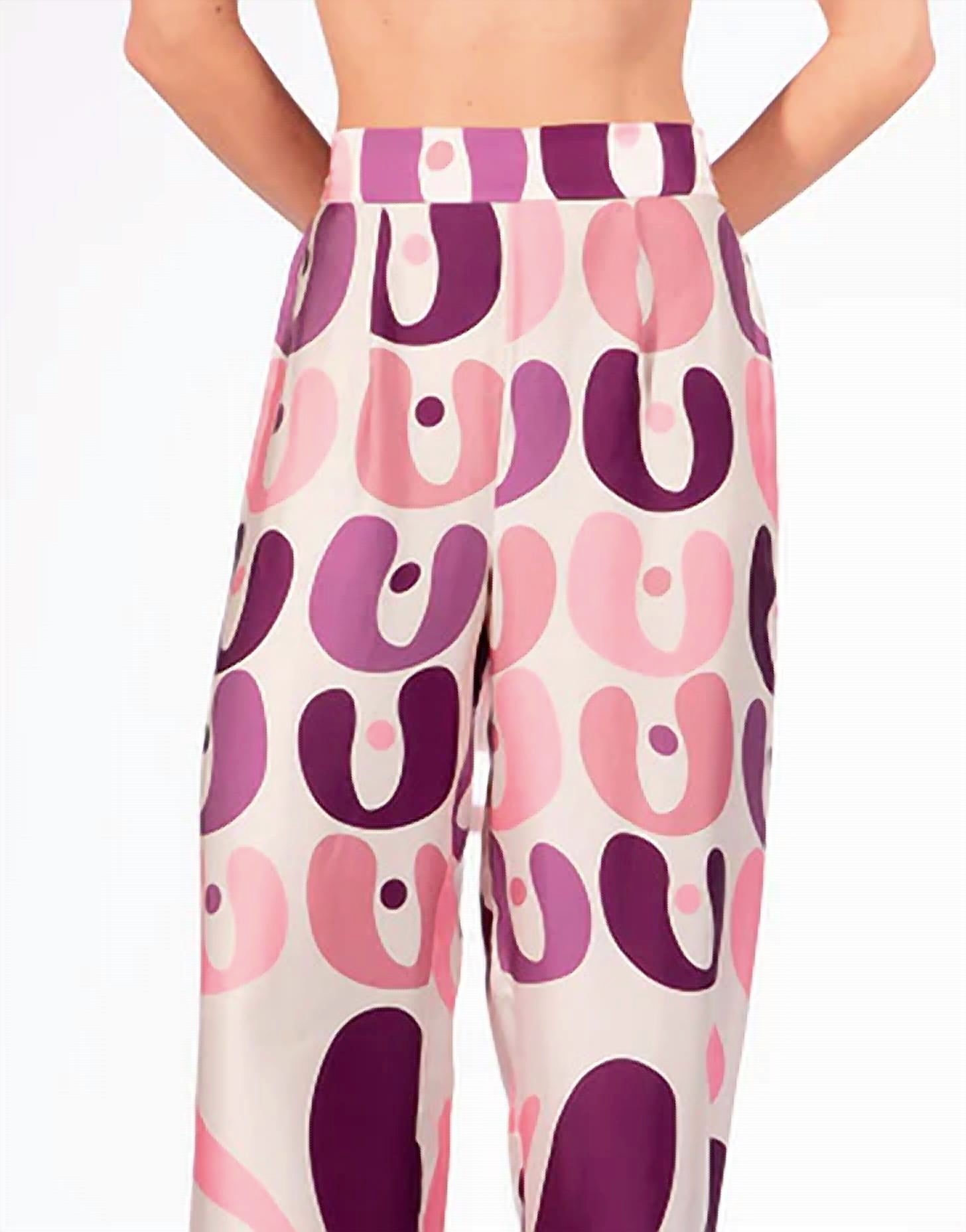 ADRIANA DEGREAS Bold Floral Wide Leg Pants in unique - women's pants - detail view